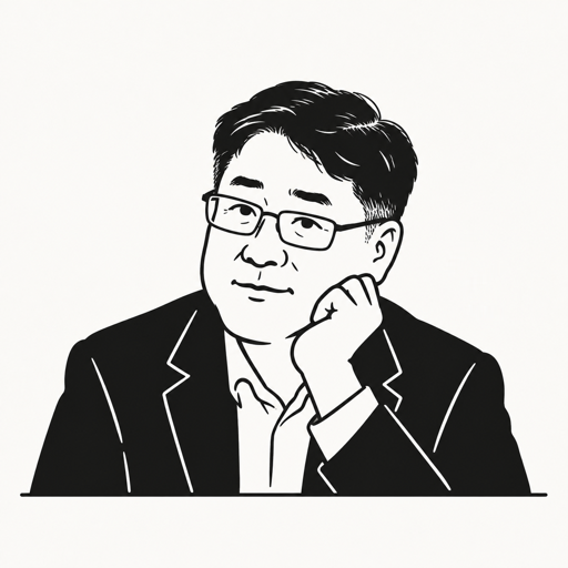 하상섭 캐리커처 · 실제 사진 아님