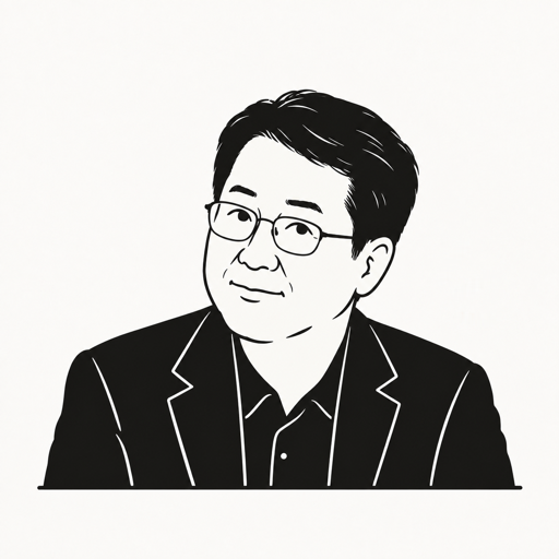 남기업 캐리커처 · 실제 사진 아님